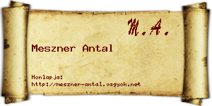 Meszner Antal névjegykártya